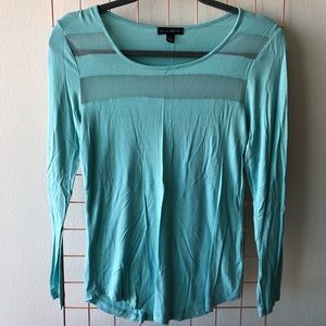 Willi Smith | Sheer-Striped Mint Long Sleeved Tee